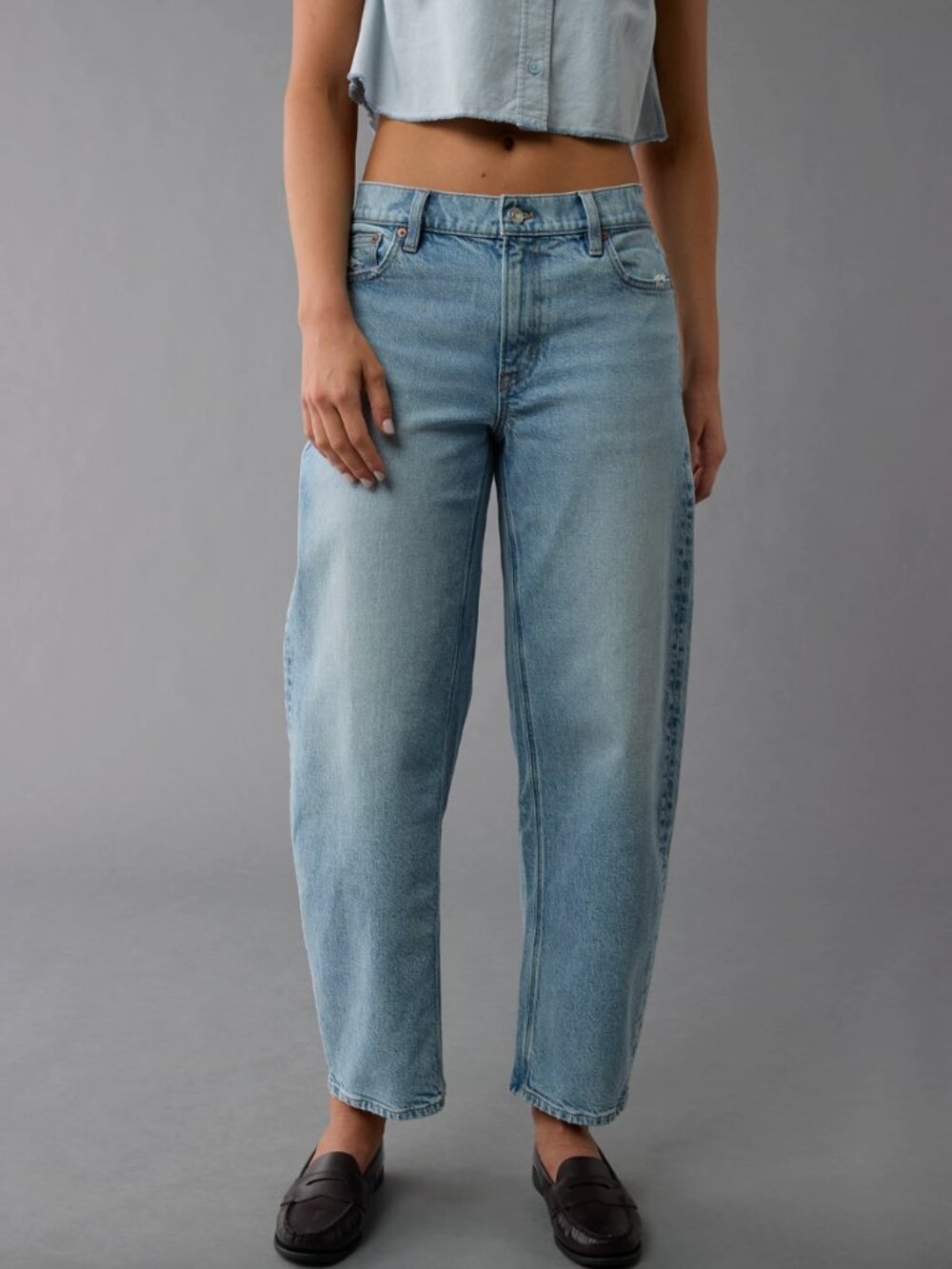 American Eagle Barrel Jeans, Size 0